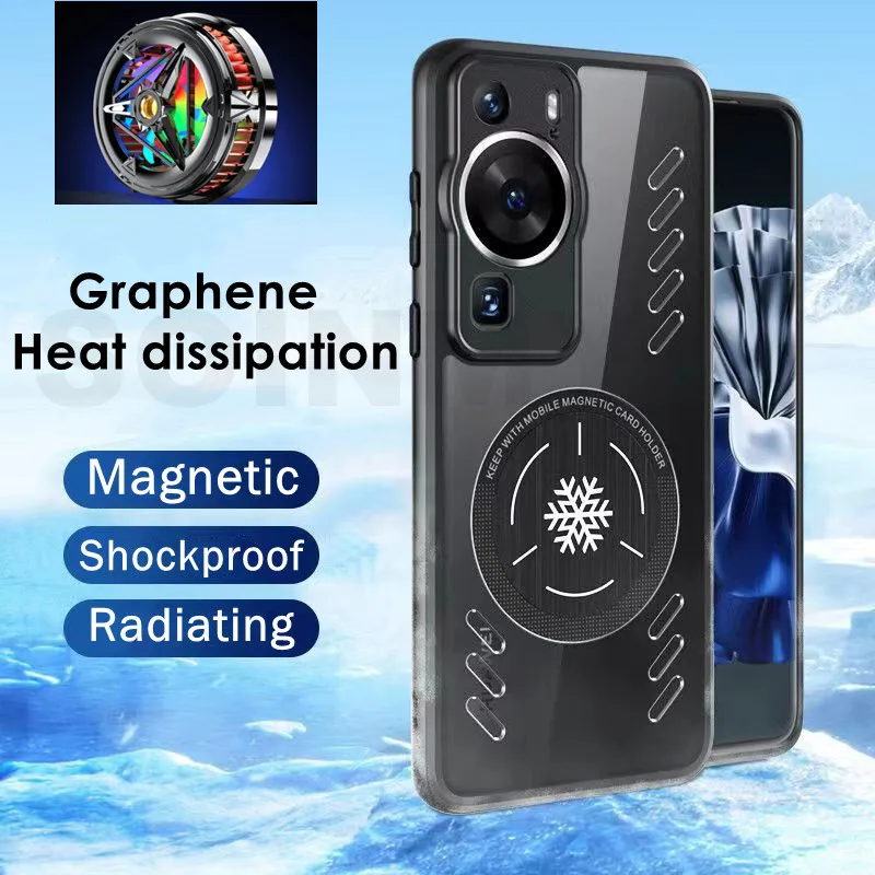 

Shookproof Ice Armor Magnetic Cooling Case For Huawei P60 Pro P60art P60 Heat Dissipation Cover Anti-Fingerprint Portable Fundas