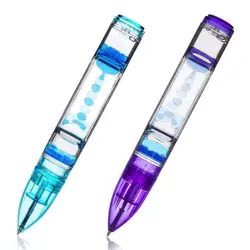 Creative Liquid Motion Bubbler Fidget Pen Liquid Timer Pens for Kids and Adults Colorful Liquid Timer Stress Relief Office Decor