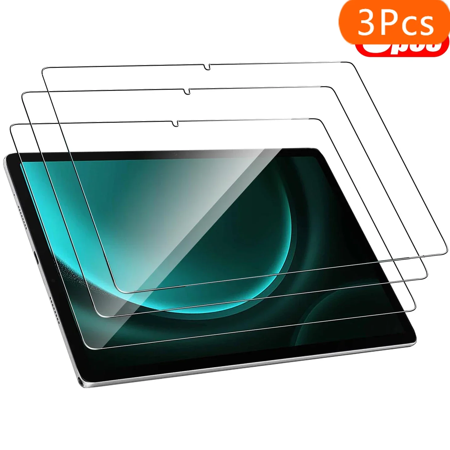 

3pcs Tablet Screen Protector for Samsung Galaxy Tab S9 FE Plus 2023 12.4 11 Protective Film Tempered Glass for s9 FE+ X510 X610