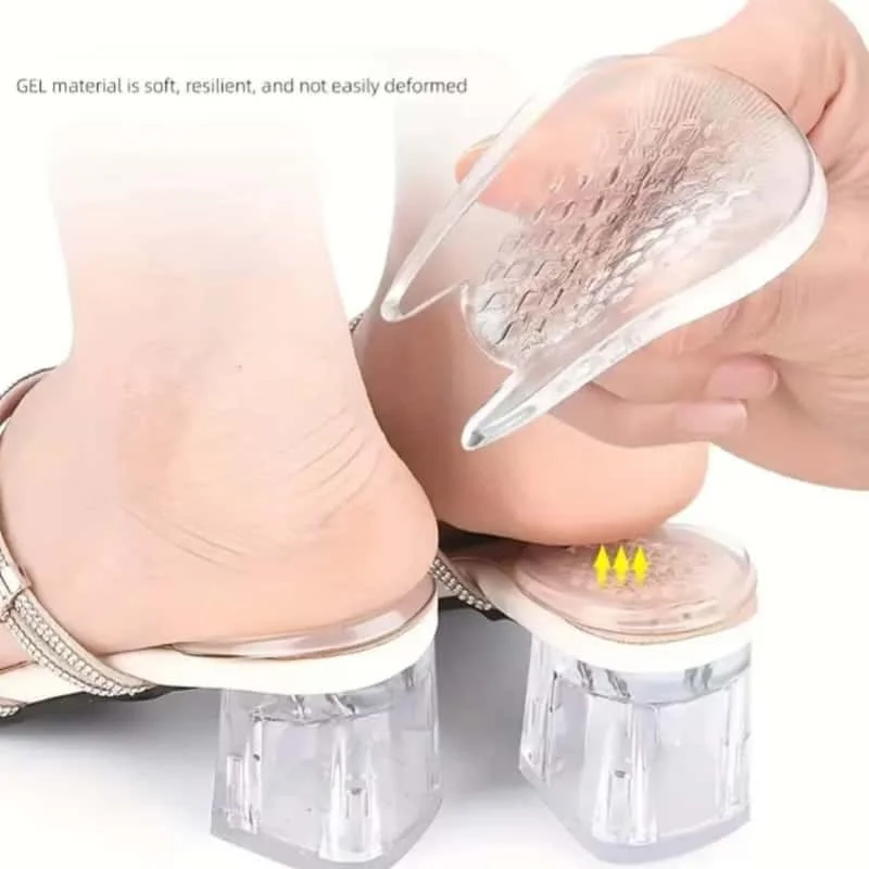 1/2/3 Paar transparente Silikon-Einlegesohlen, halbgrößiges Fersenkissen-Design, Massagekomfort, Stoßdämpfung, atmungsaktiv, passen sich dem Fuß an, geeignet für High Heels und Sandalen – Detail 2