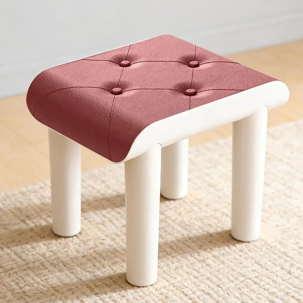 

aux Leather oot Stool with Legs, Small ootstool Ottoman,Waterproo and Anti-Slip Stool,ootstool Plastic Ottoman Load up to 220 lb