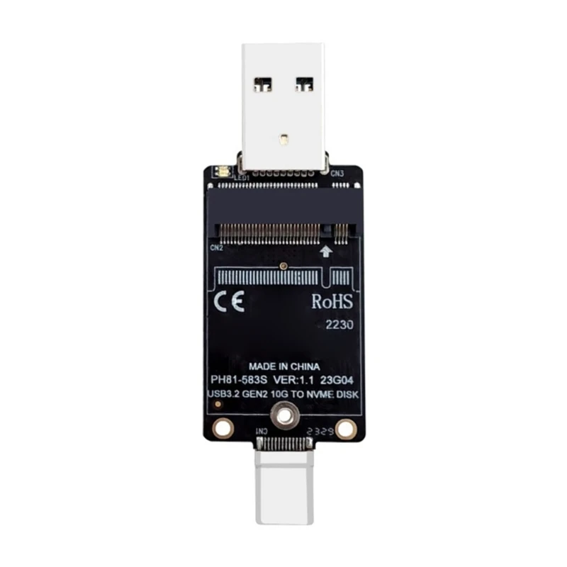 

M.2 NVMe SSD Conversion Adapter With USB A And USB C Port Support NVMe 2230