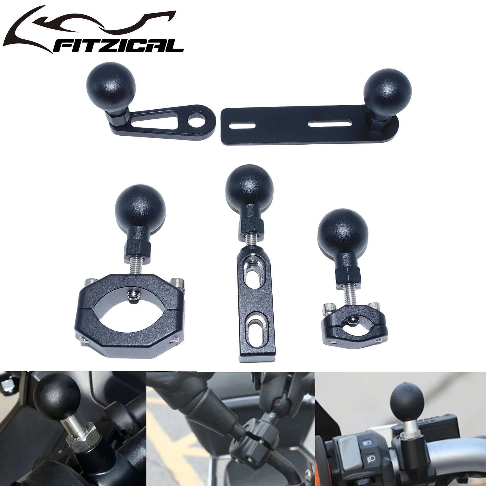 1 inç 25mm topu kafa bağlar adaptörü motosiklet bisiklet gidon klip dikiz aynası GoPro 8 9 10 kamera için braketi bağlar