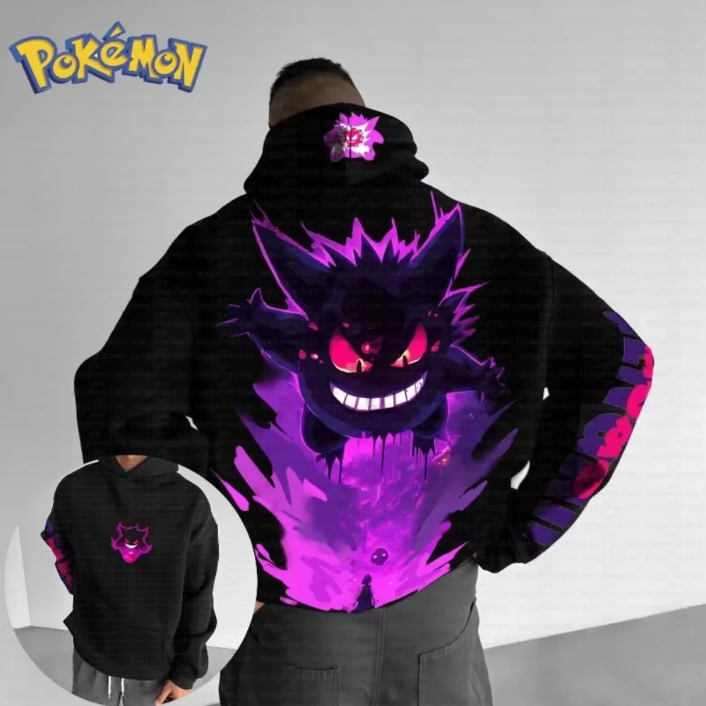 

Men's New Anime Gengar Erchuang Painted Hoodie Men's and Women's Autumn/Winter New Y2K Harajuku Large Size Casual Sweater Top