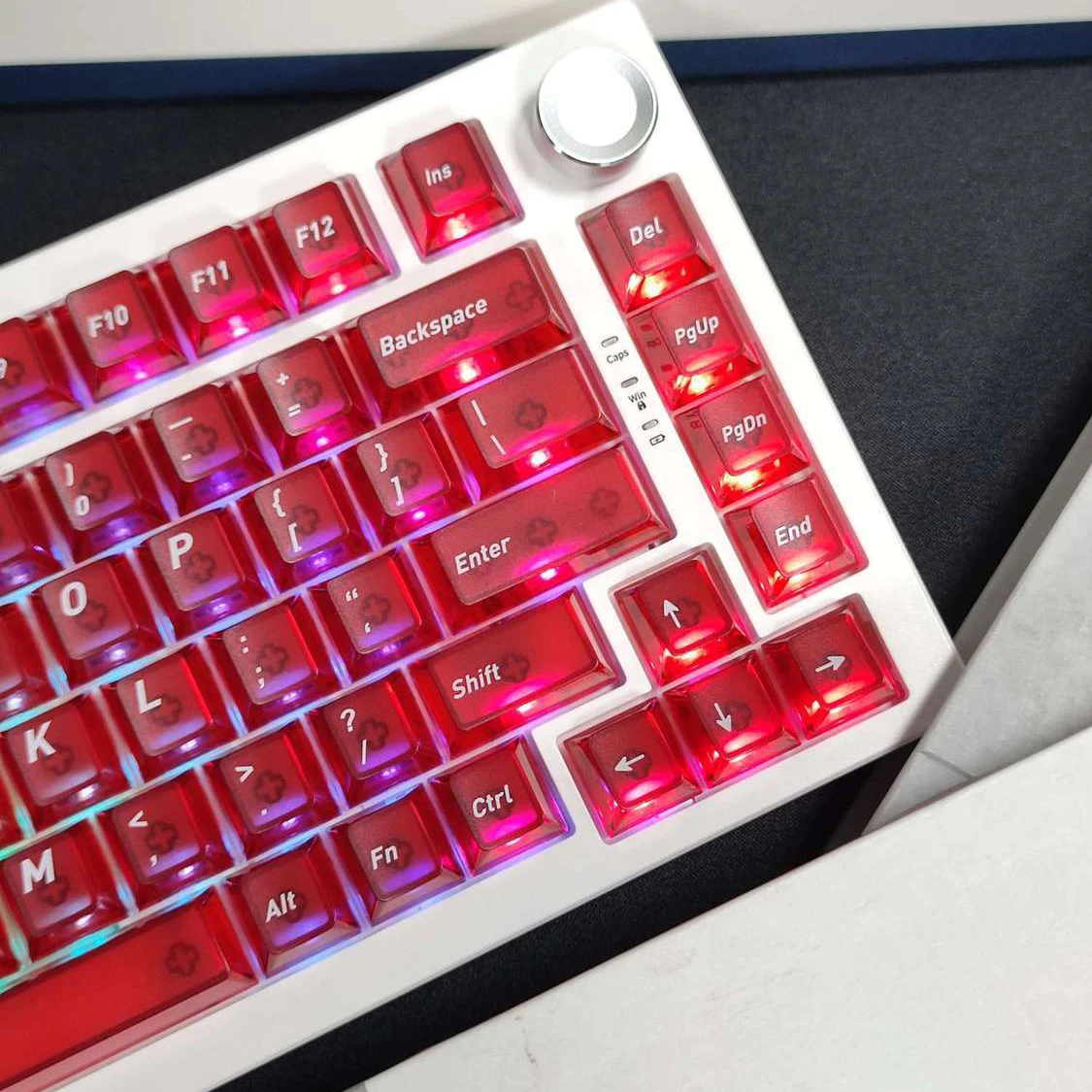 

118 Keys Fog Red Transparent PC Keycaps Double Shot Cherry Profile Key cap for Cherry Gateron MX Switches Mechanical Keyboard