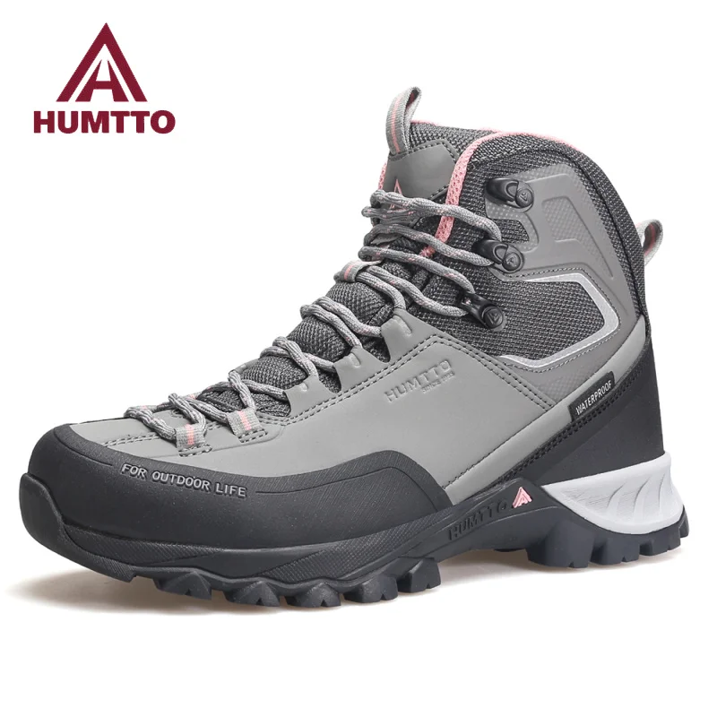 

HUMTTO Waterproof Boots Women Winter Platform Work Ankle Boots Black Women's Sneakers 2023 Luxury Designer Tactical Safety Shoes