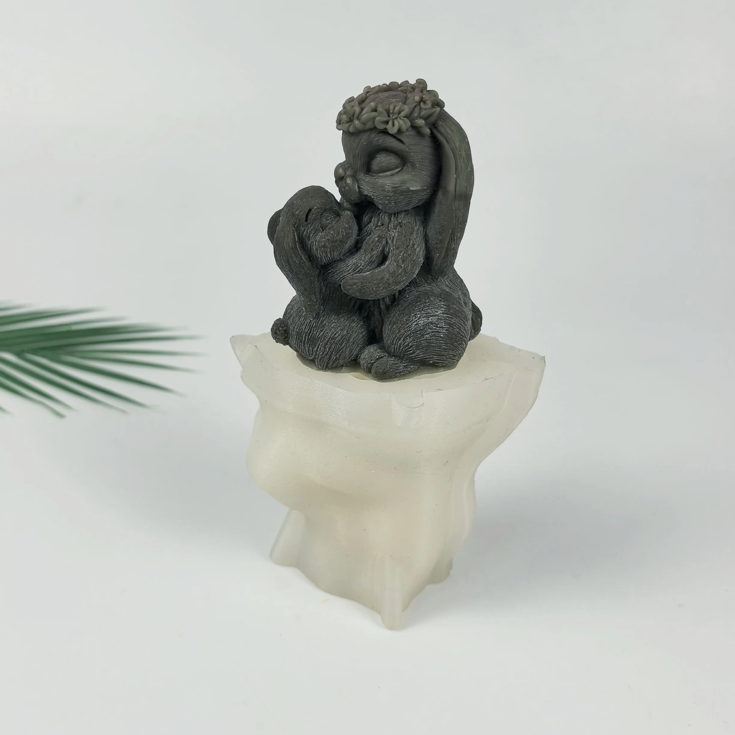 

3D Animals Mold Parent Child Rabbit Moulds Silicone Candle Soap Molds Resin Cake Decor Wedding Birthday Candles Handmade DW0933