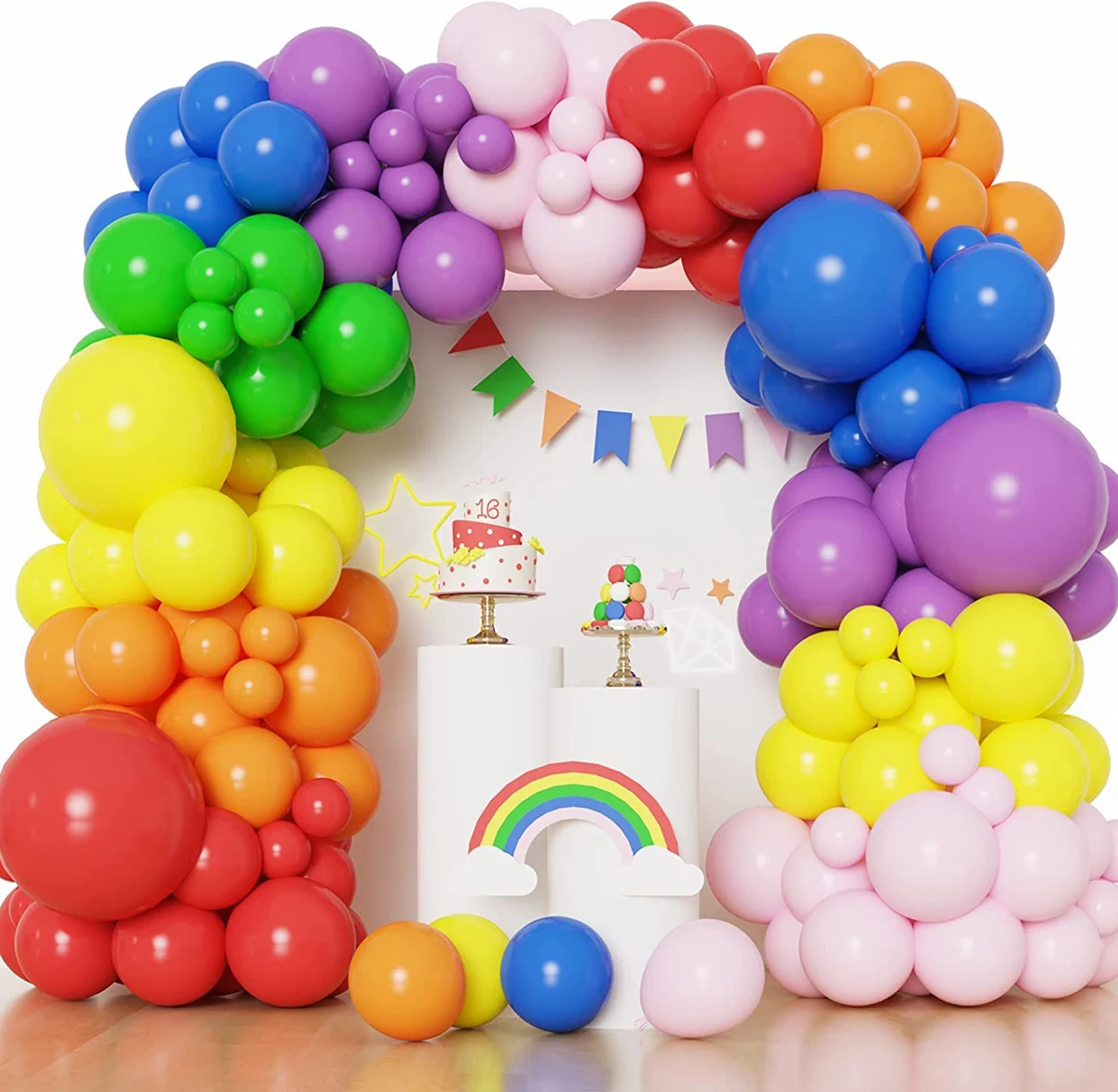 Kleurrijke Regenboog Ballon Slinger Boog Kit Multicolor Latex Ballons Decoratie Bruiloft Verjaardag Decor Kid Baby Shower Gunst Feest