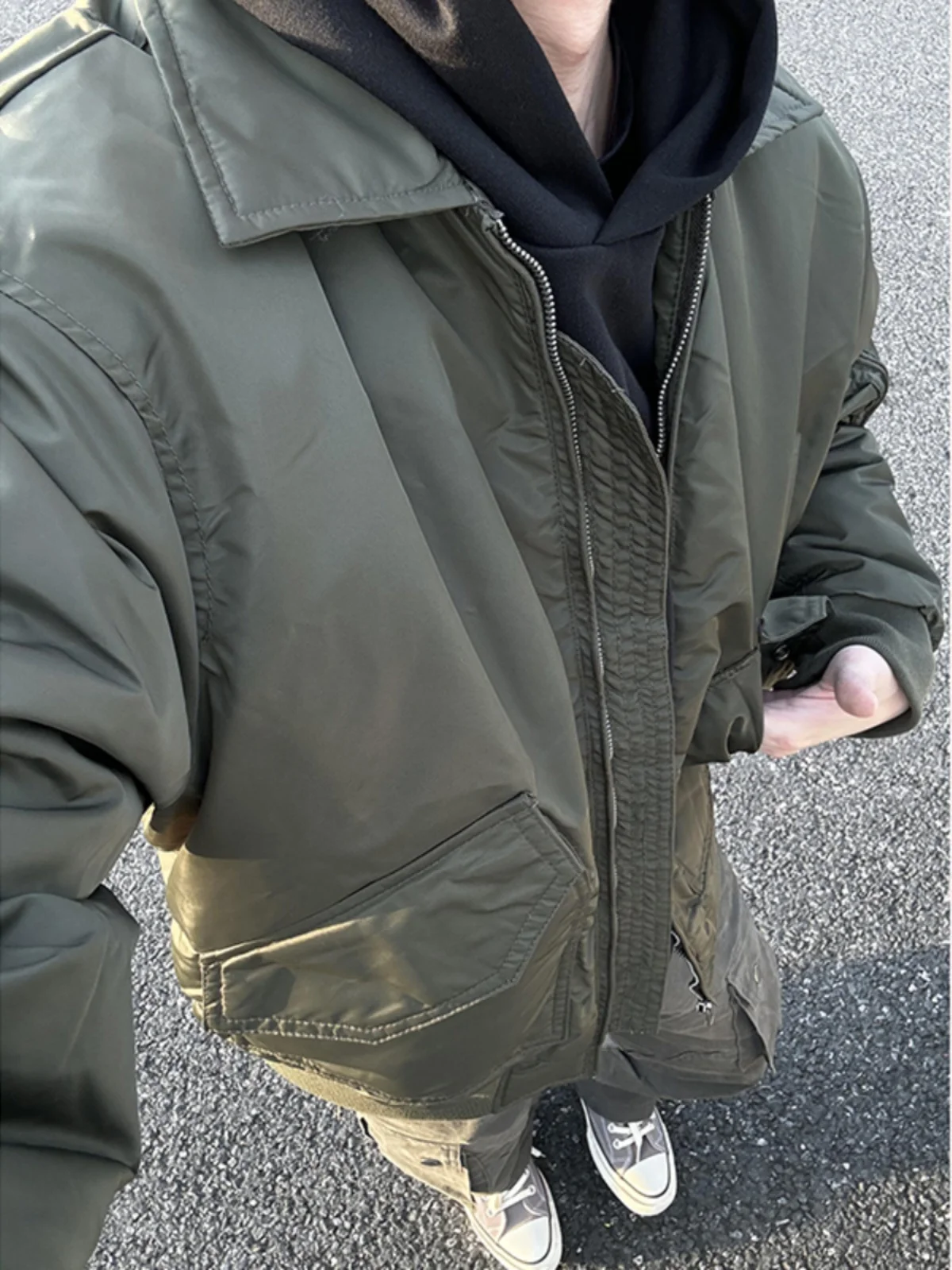 

Military een MA Pilot Jaet Coat Men's Autumn Winter Thi Warm Sli Baseball Cotton Clothes Loose Fit Youth Trend