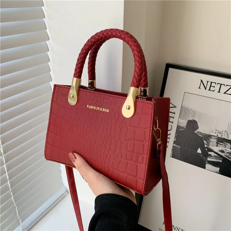 New Candy Color Stone Woven Tote Crossbody Bag 13 Color Womens Leather Crossbody Bags 2023 Ladies Small Handbag For Women