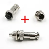 4pcs Male Wire Panel Connector Socket Plugs Aviation  2set GX12 2/3/4/5/6/7 Pin 4Pin Female 12mm Circular Metal M12