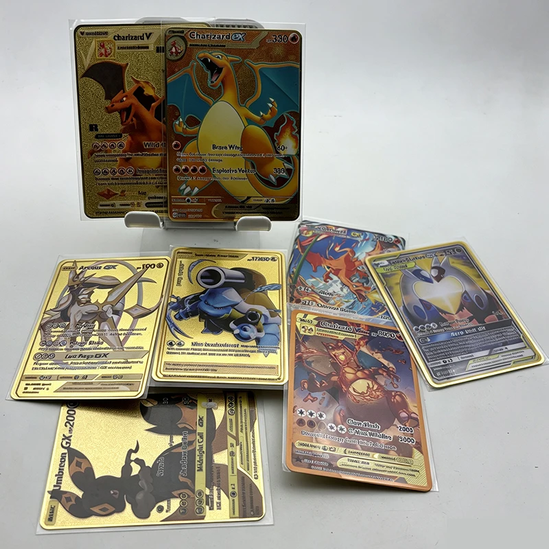 2026 NEUE Metall-Karte 10000HP Punkte Mega Charizard Blastoise Arceus Karte Golden English Mewtwo Anime Sammelkarten Geschenk