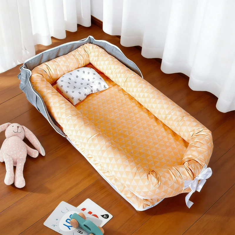 

Новая портативная кроватка-люлька 2026 года для новорожденных, складное гнездышко для малыша, сумка-переноска, детская кроватка с поддерживающей подушкой