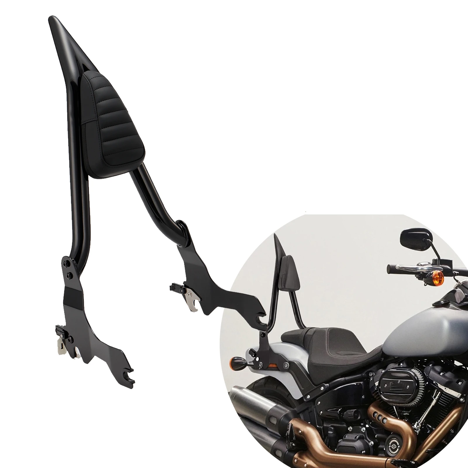 

Motorcycle Passenger Backrest Sissy Bar for Harley Softail 2018-Up Fat Bob FXFB and Fat Bob 114 FXFBS, Meathook Style