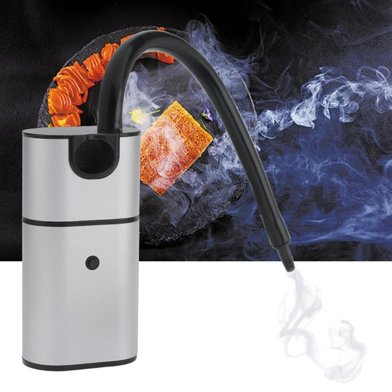 KX4B Smoker Infuser Portable Kitchen Smoking with Chips for Bar Cooking BBQ Drinks Cheese Cocktails