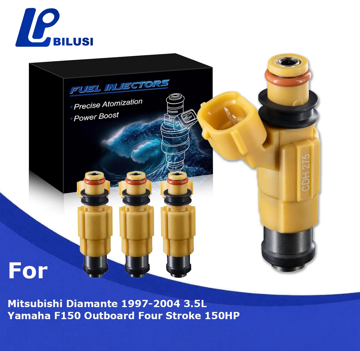

Bilusi Fuel Injectors CDH275 for Yamaha F150 Outboard Four Stroke 150HP For Mitsubishi Diamante 1997-2004 3.5L 63P137610000
