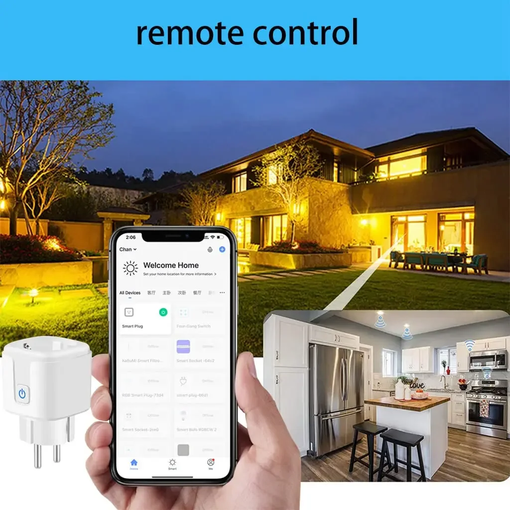 Smart Plug WiFi Socket EU 16A/20A Power Monitor Timing Function With Power Function Voice Control Works With Alexa GoogleHome