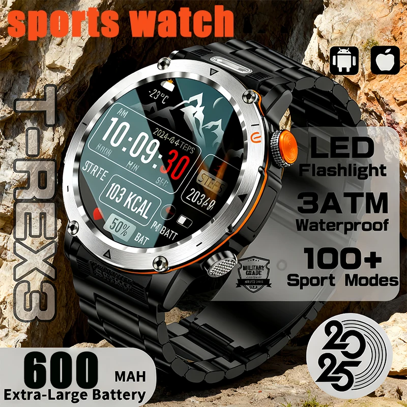 

Men Outdoor Military GPS Smart Watch AMOLED HD 600mAH Health Monitor Bluetooth Call Waterproof Smartwatches 2025 New For HUAWEI