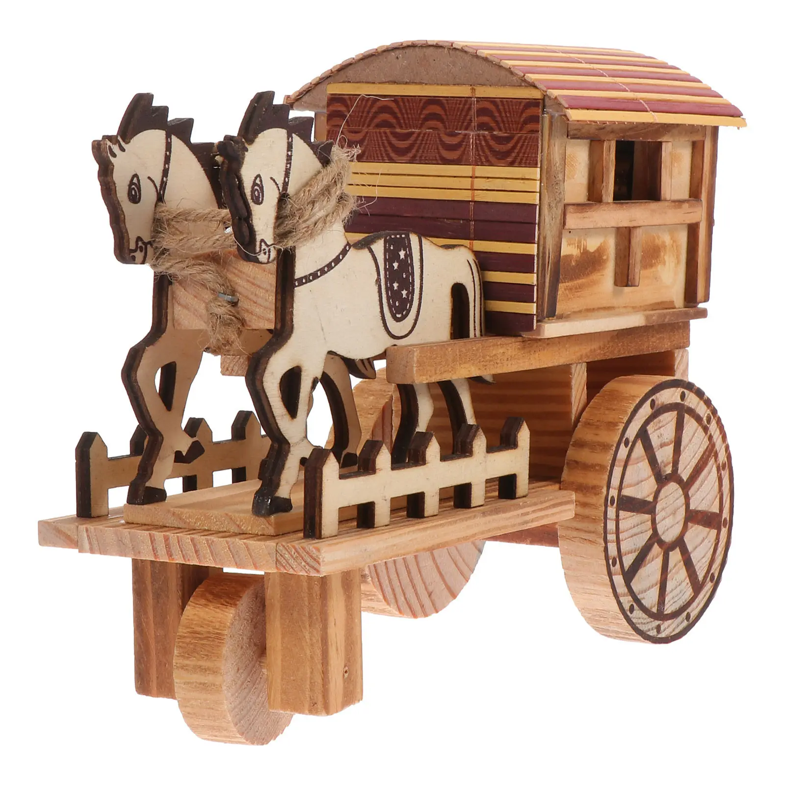 

1 шт. Деревянная музыкальная карета в винтажном стиле, легкая портативная классическая музыкальная шкатулка-карета, идеальный подарок для семьи и друзей