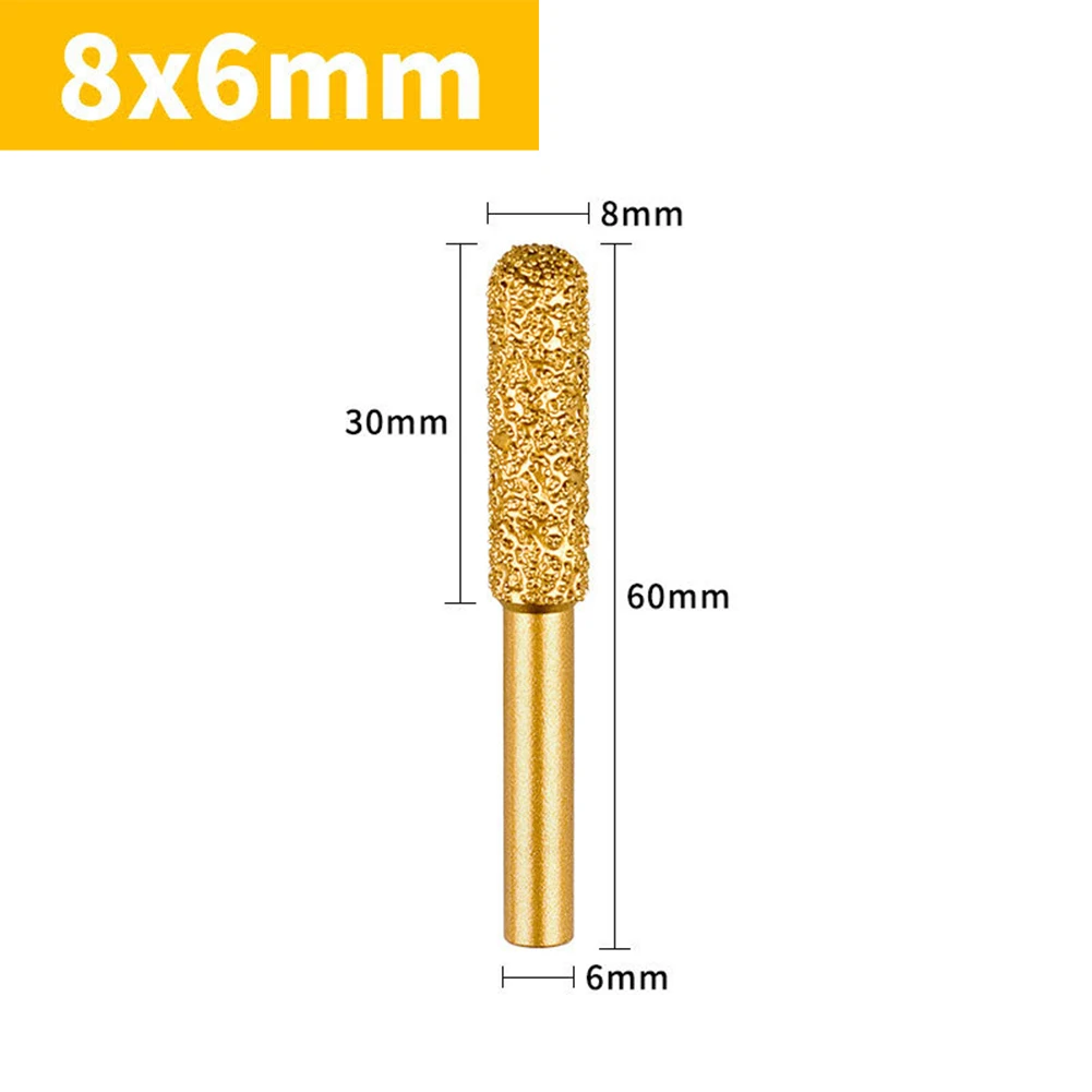 Power Tools Grinding Head Gold 8-25mm Burr Tools Drill Grinding Head For Metal Engraving Polishing High Quality