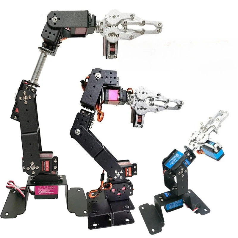 Microcontrolador stm32 raspberry pi arduino seis eixos braço robótico pinça seis graus de liberdade servo braço robótico diy