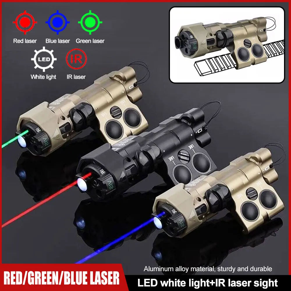 

Metal MAWL-C1 Green/Red IR Laser Dot Sight With White Hunting Light Tactical Picatinny 20MM Rail Airsoft Rifle Aiming Indicator