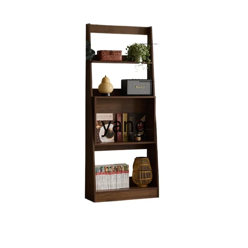 LMM black walnut display rack, living room floor-to-ceiling multi-layer storage rack