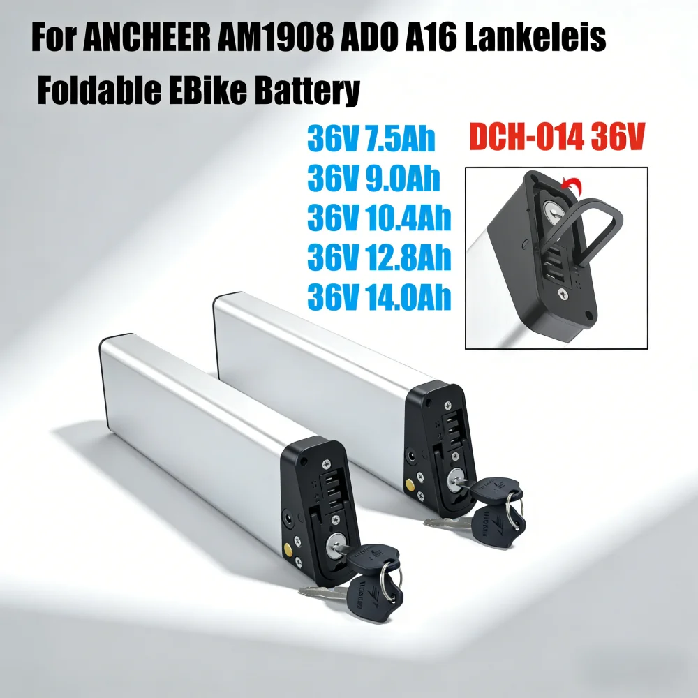 

36V 10.4Ah 12.8Ah Bike Battery DCH014 For ANCHEER AM1908 Zipper Z4 Panda XL Folding Bike Battery for VIVI F20 FM20 Lankeleisi A6