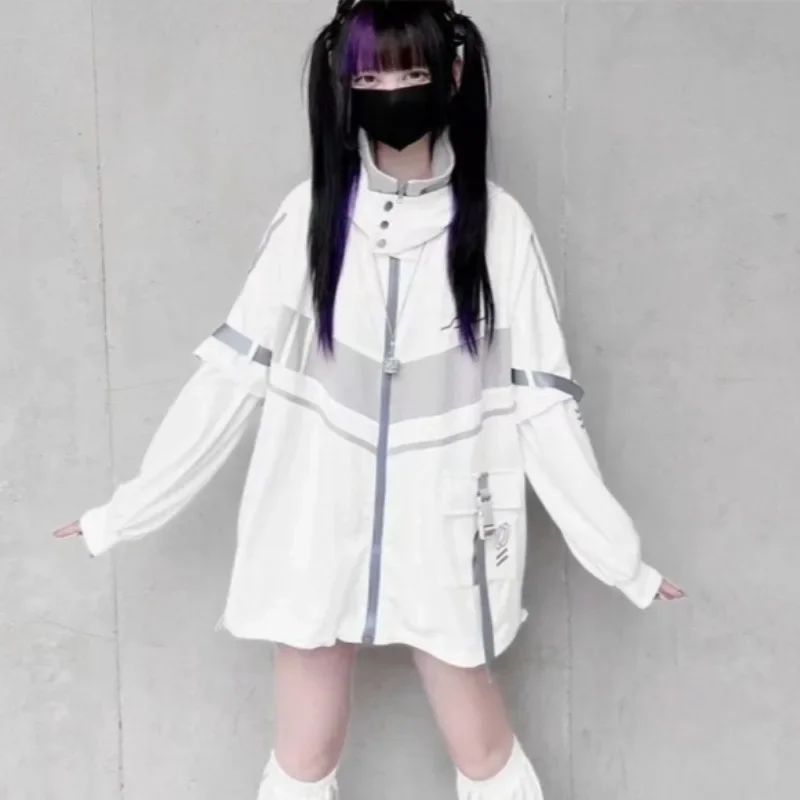 

Уличная одежда, куртки BF для женщин, Ropa Mujer, винтажная повседневная модная верхняя одежда больших размеров, топы Y2k, пальто контрастного цвета с капюшоном