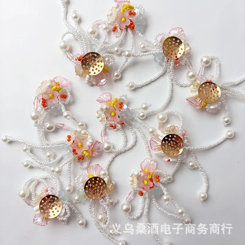 Pearl Tassel Flower Cluster Fresh Sweet Shoe Hat Cap Embellishment for Clogs DIY Beaded Buckle Accessory Material Premium