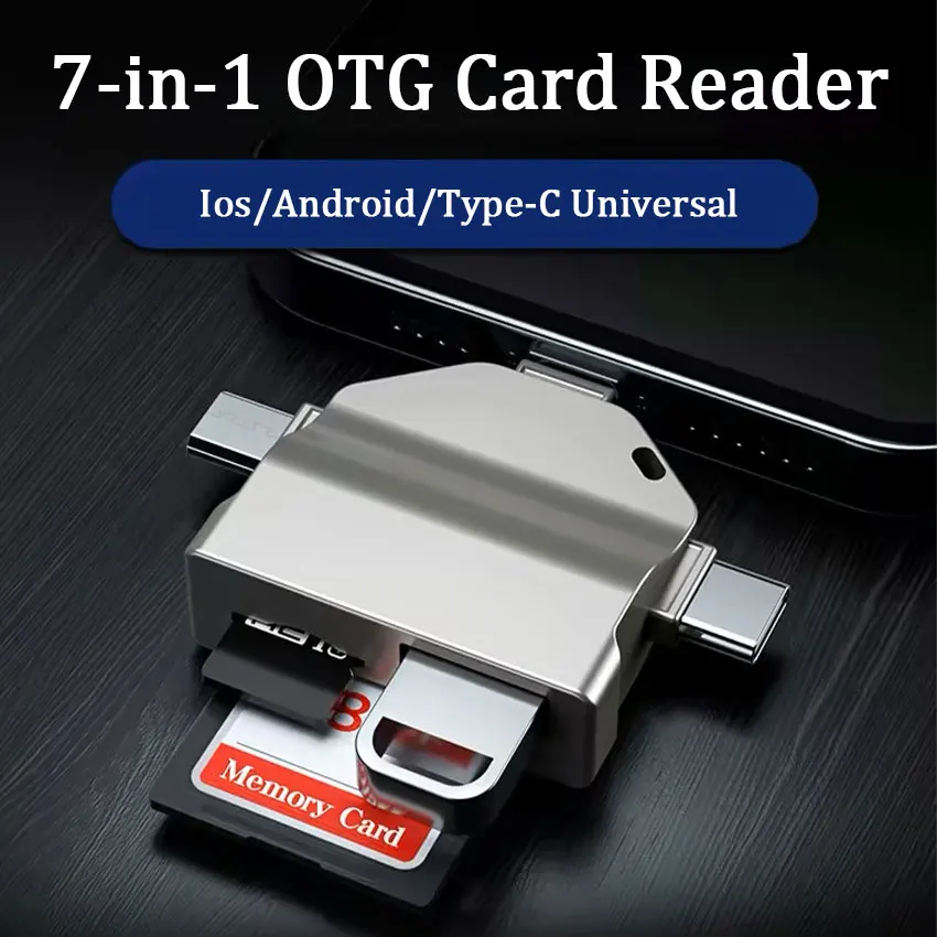 3 in 3 Micro Type C Lightning Adapter OTG for  Above USB TF SD Card Reader Cardreader for Samsung Huawei Laptop