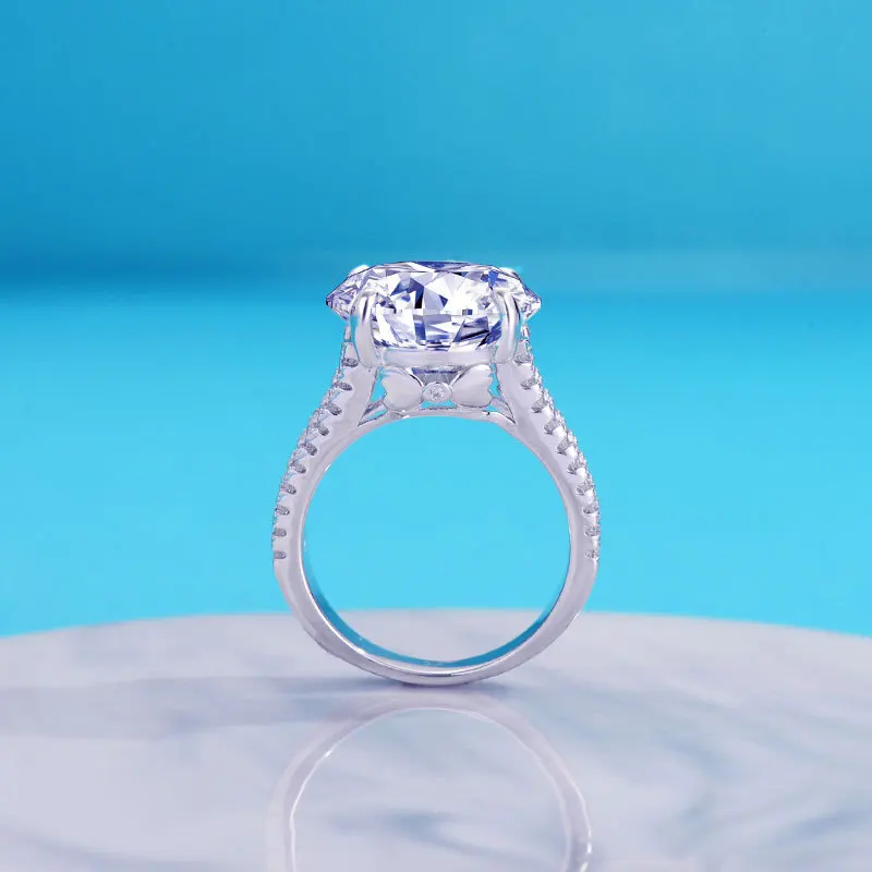 JH 10CT 925 خاتم مويسانيتي فضي للنساء والرجال D VVS1 مجوهرات راقية الزركون مويسانيتي خاتم زفاف فاخر Bowknot #4