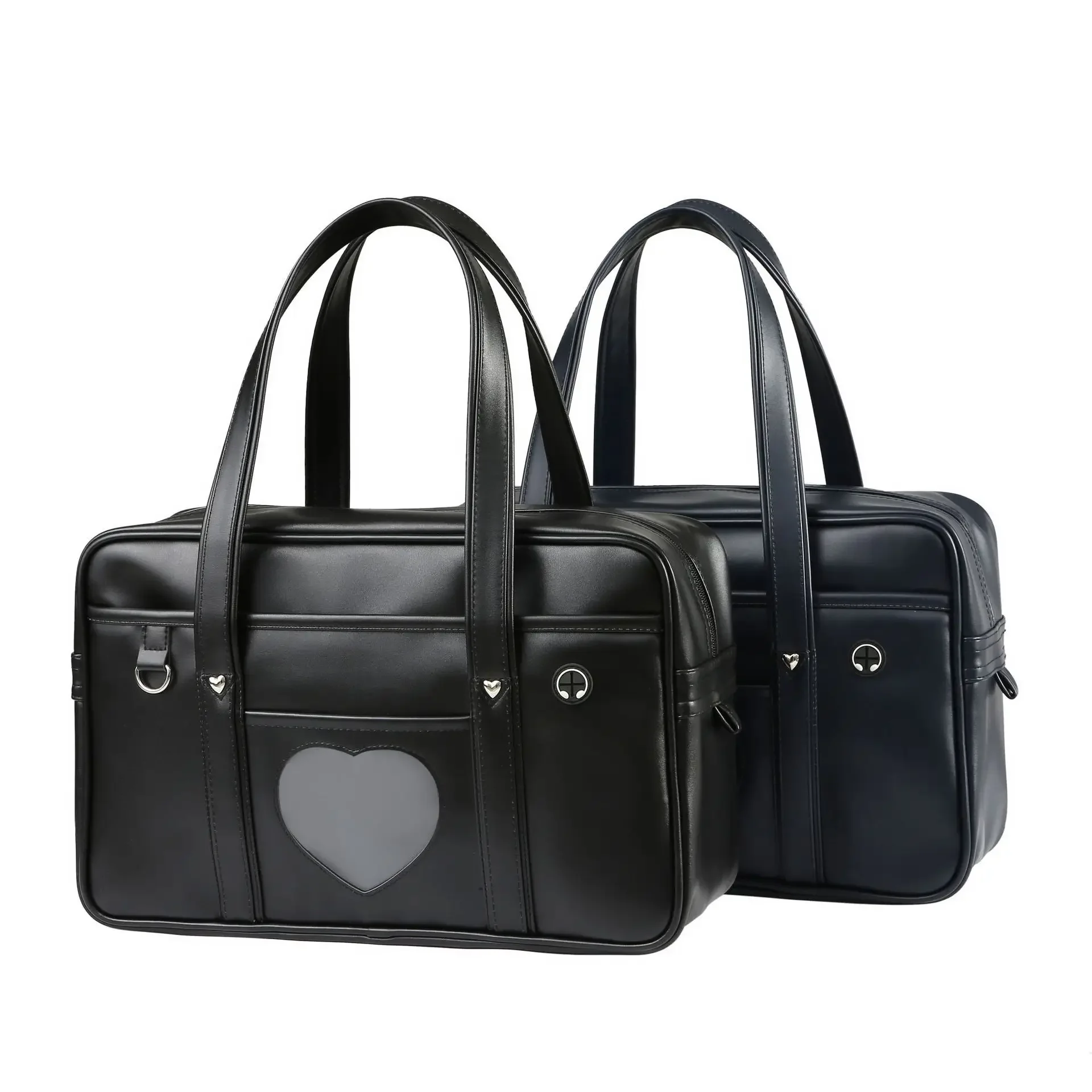 Student Peach Heart JK Shoulder Handbag Waterproof PU Uniform Bag COS Men and Women Commuter Business