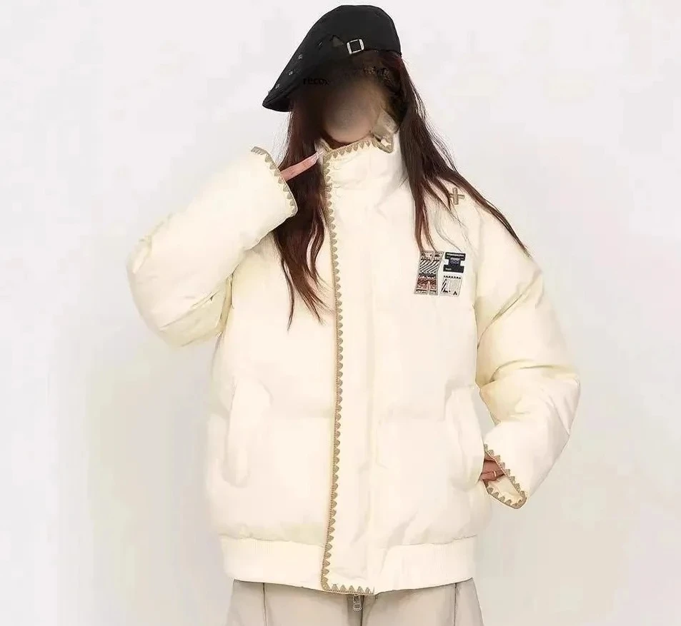 

Хлопковая куртка с вышивкой в стиле ретро, свободное зимнее пальто, утолщенное хлопковое пальто для пары