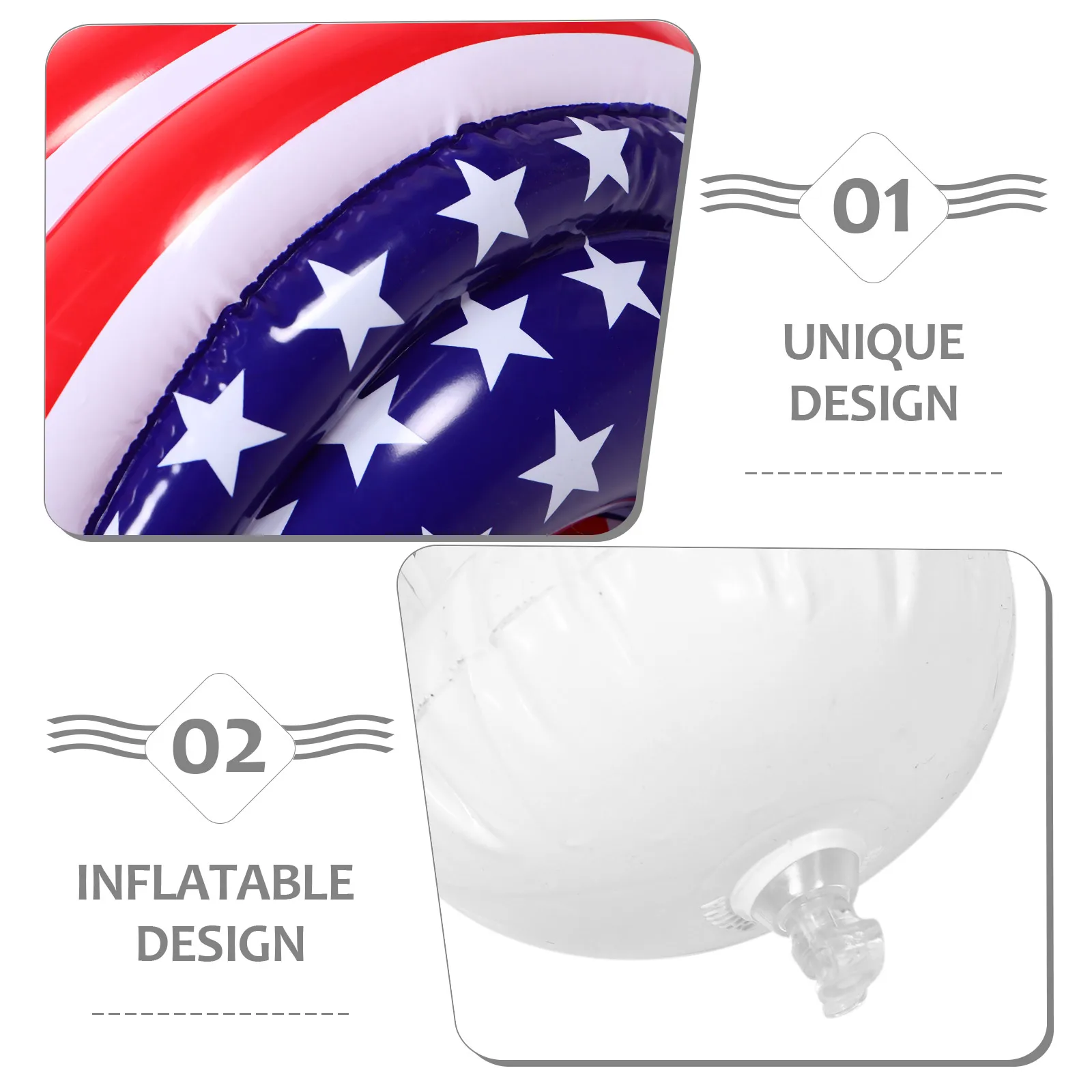 Creatieve Opblaasbare Bat Bulk Usa Vlag Baseball Cap Zacht Binnen Buiten Spelen Zomer Zwembad Party Decoraties Usa Vlag Hoed