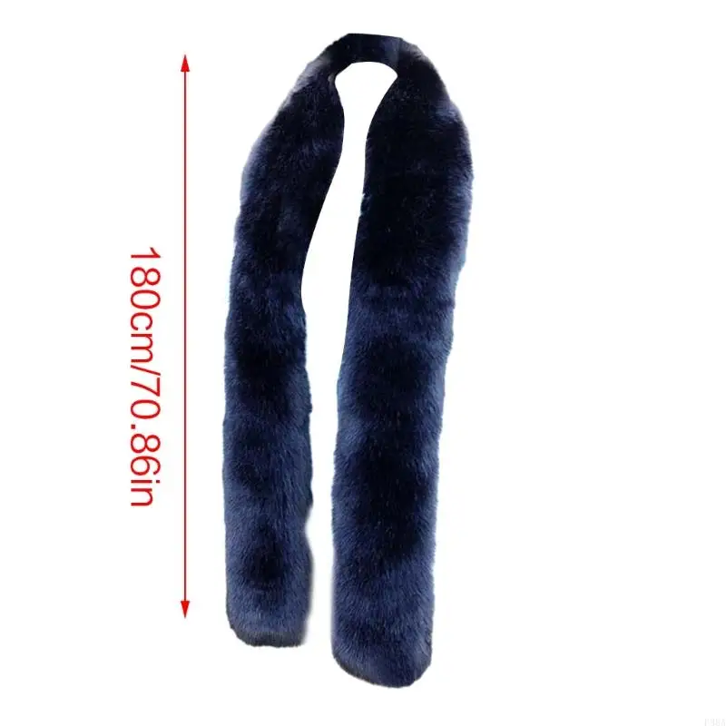 P88A Furry Plush Scarf for Women Girl Neck Warmer Street Photo Neck Wrap Collar Shawl