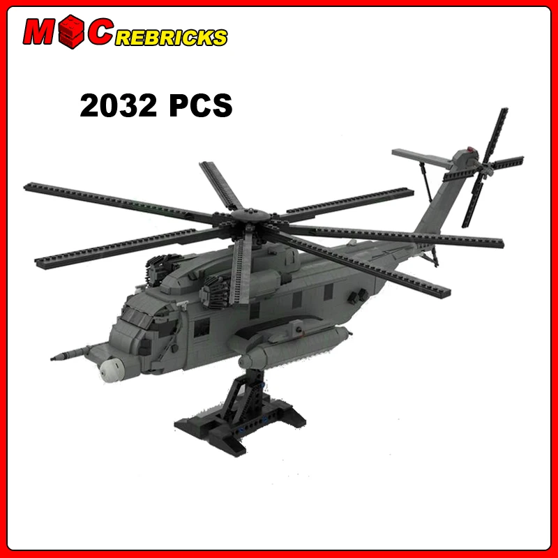 MOC Military Series Sikorsky MH-53 Fighter | 1/35 Scale Model DIY Assembling Bricks Building Blocks Puzzle Boys Toys Xmas Gifts