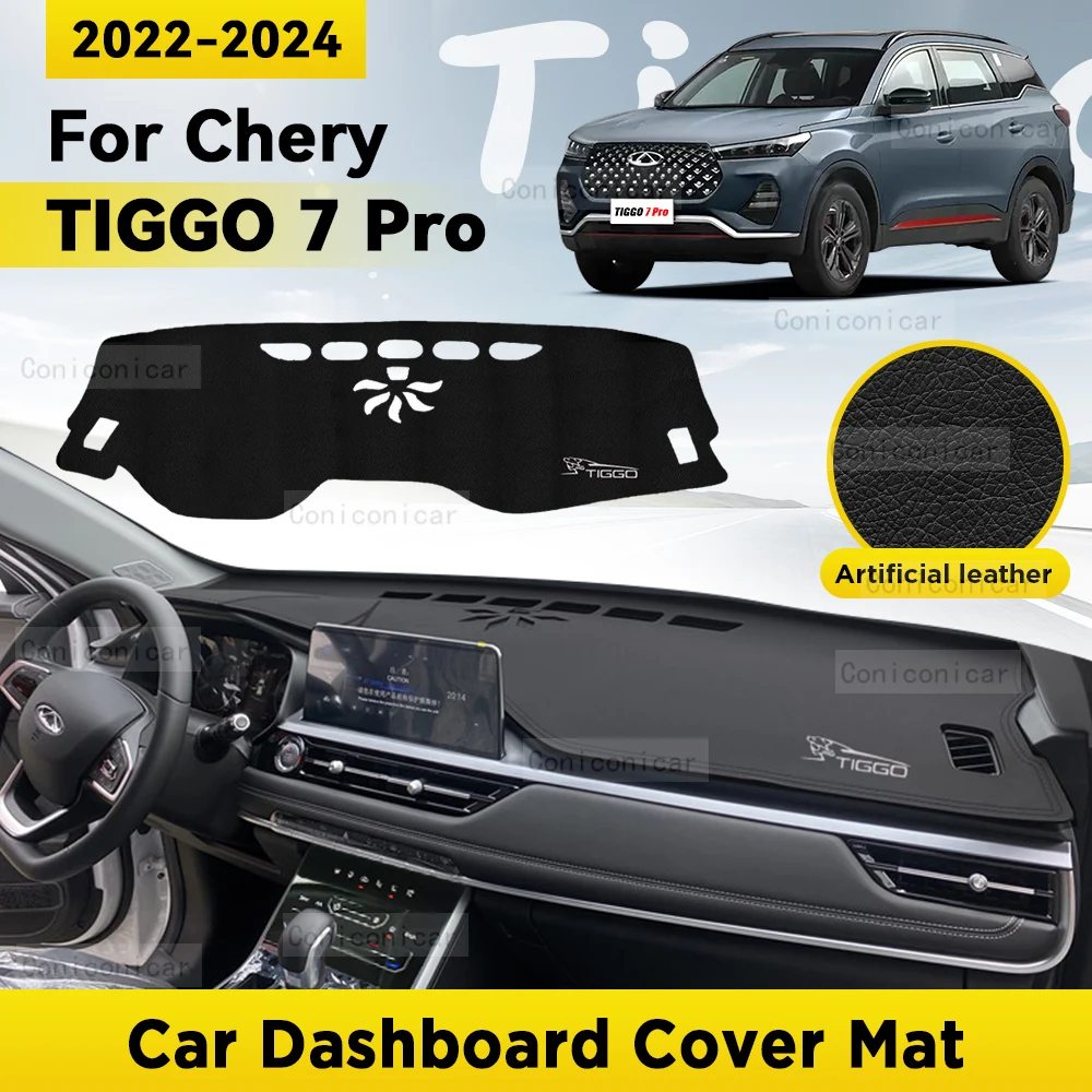 

Dashboard Cover Mat Protective Pad For CHERY TIGGO 7 Pro 2022-2024 Car Accessories Dash Board Sunshade Anti-UV Carpet Dashmat