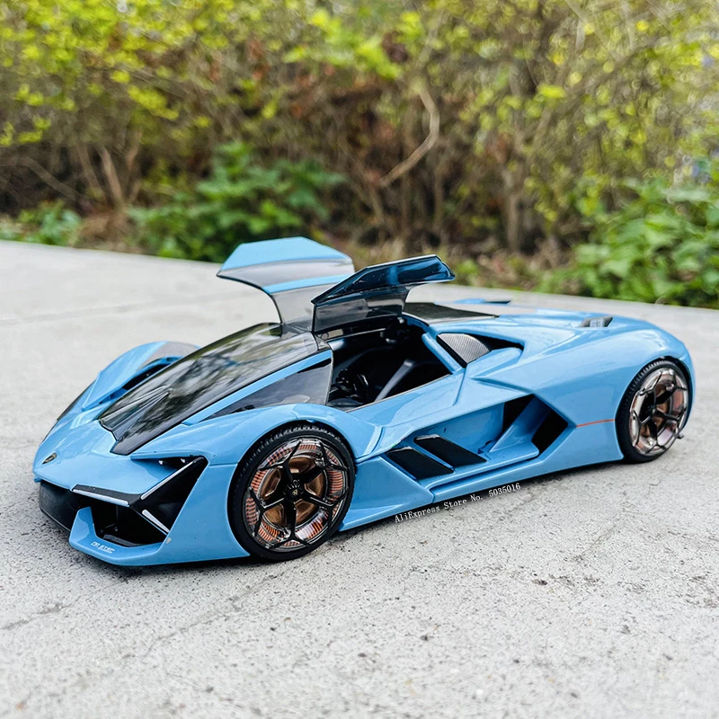 Bburago 1:24 Lamborghini Terzo Millennio trzeciego wieku koncepcja baby blue prezent samochodowy ze stopu symulacji kolekcja samochodów zabawki