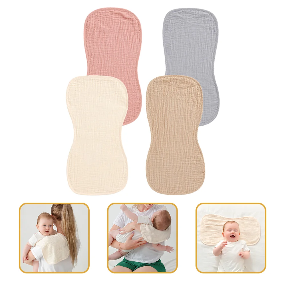 

4 Pcs Sweat-Absorbing Towel Burp Cloth Toddler Saliva Towels Washcloths Newborn Burping Rags Baby Girl Muslin Infant Cotton