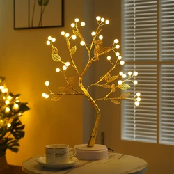 LED Tree Lights Artificial Decorative Fairy Light Battery Operated Tabletop Bonsai Lamp for Party Holiday, Christmas, Home Decor