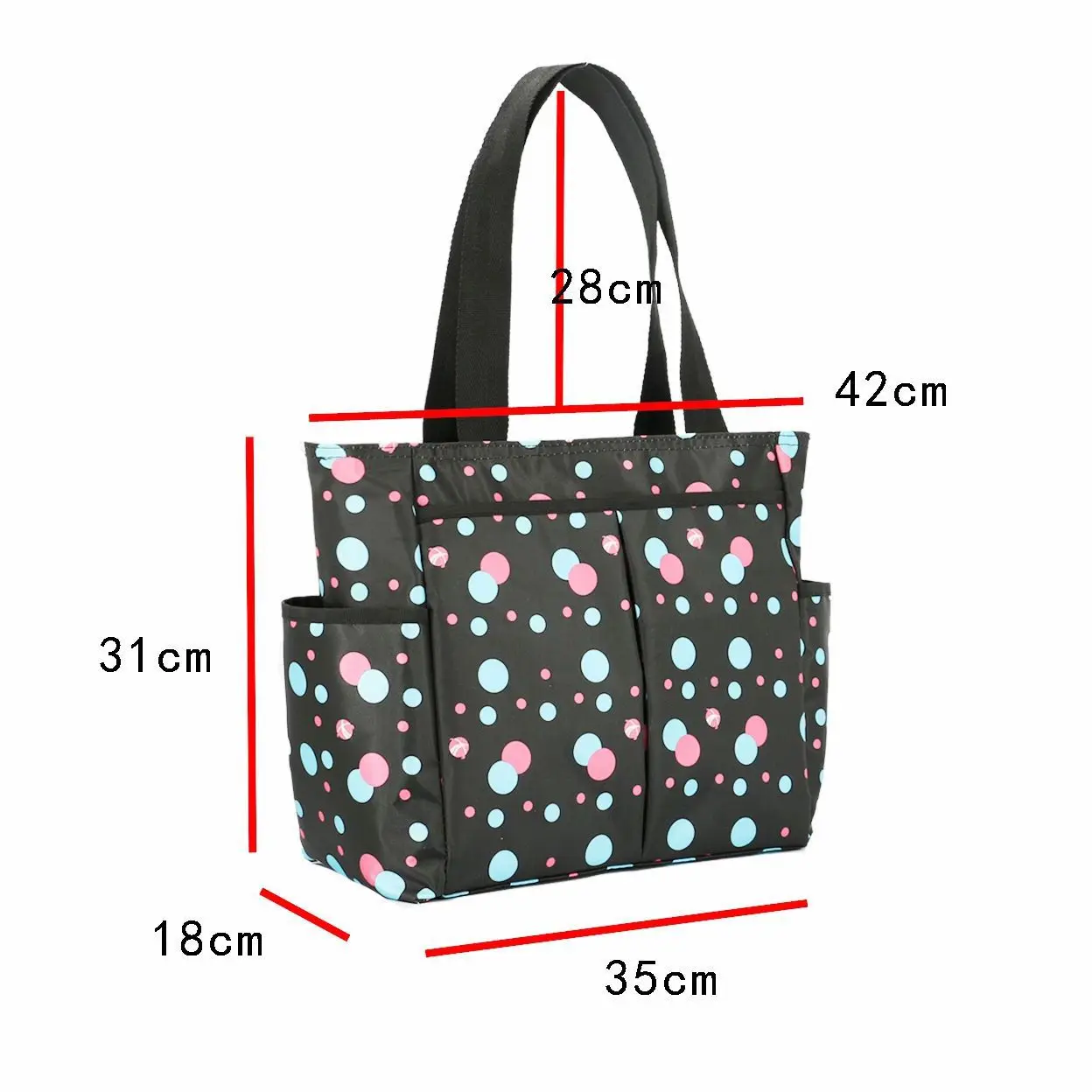 Women Mommy Diaper Bag Casual Large Capacity Fashion Bow Print Shoulder Bag Travel Handbag