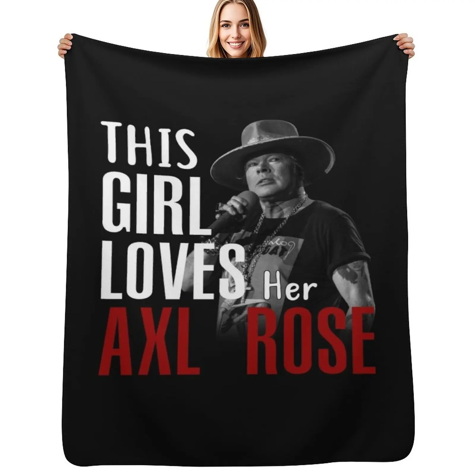 

This Girl Loves Her Axl Rose Throw Blanket halloween Decorative Beds Decorative Sofa Weighted Blankets