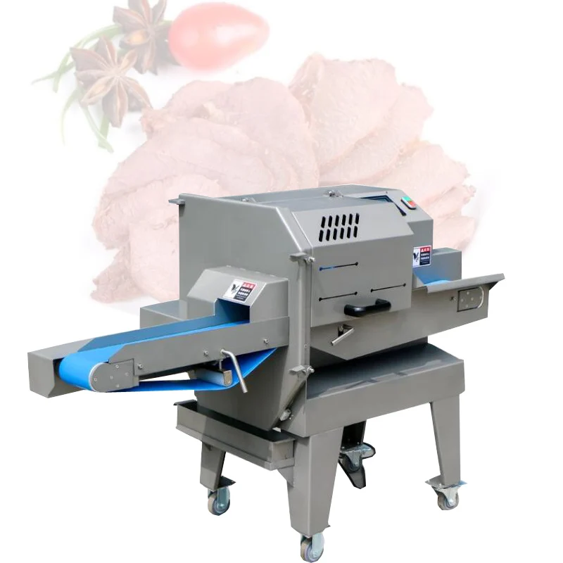 

Commercial Electric Small Chicken Poultry Pig Ham Slicer Meat Slicer Machine Conveyor Belt Cooked meat slicer