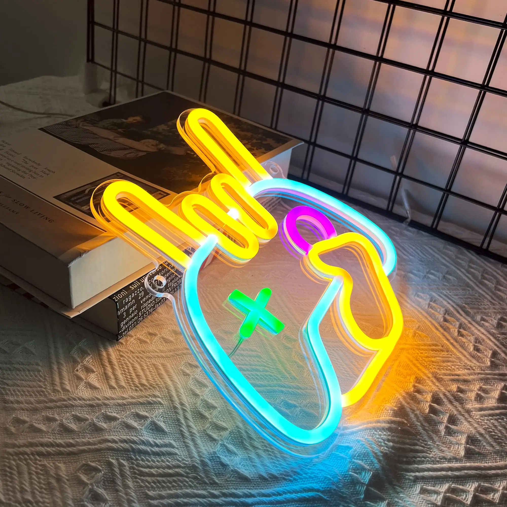 Game On Neon Signs for Gamer Room Decor Light up Colorful LED Bedside Wall Lamps with USB Powered  Boys Gaming Room