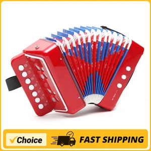 Kkmoon children accordion mini toy musical instruments 7 keys Red white pink button for kids beginner 8 Main Sales Children's accordion - №2