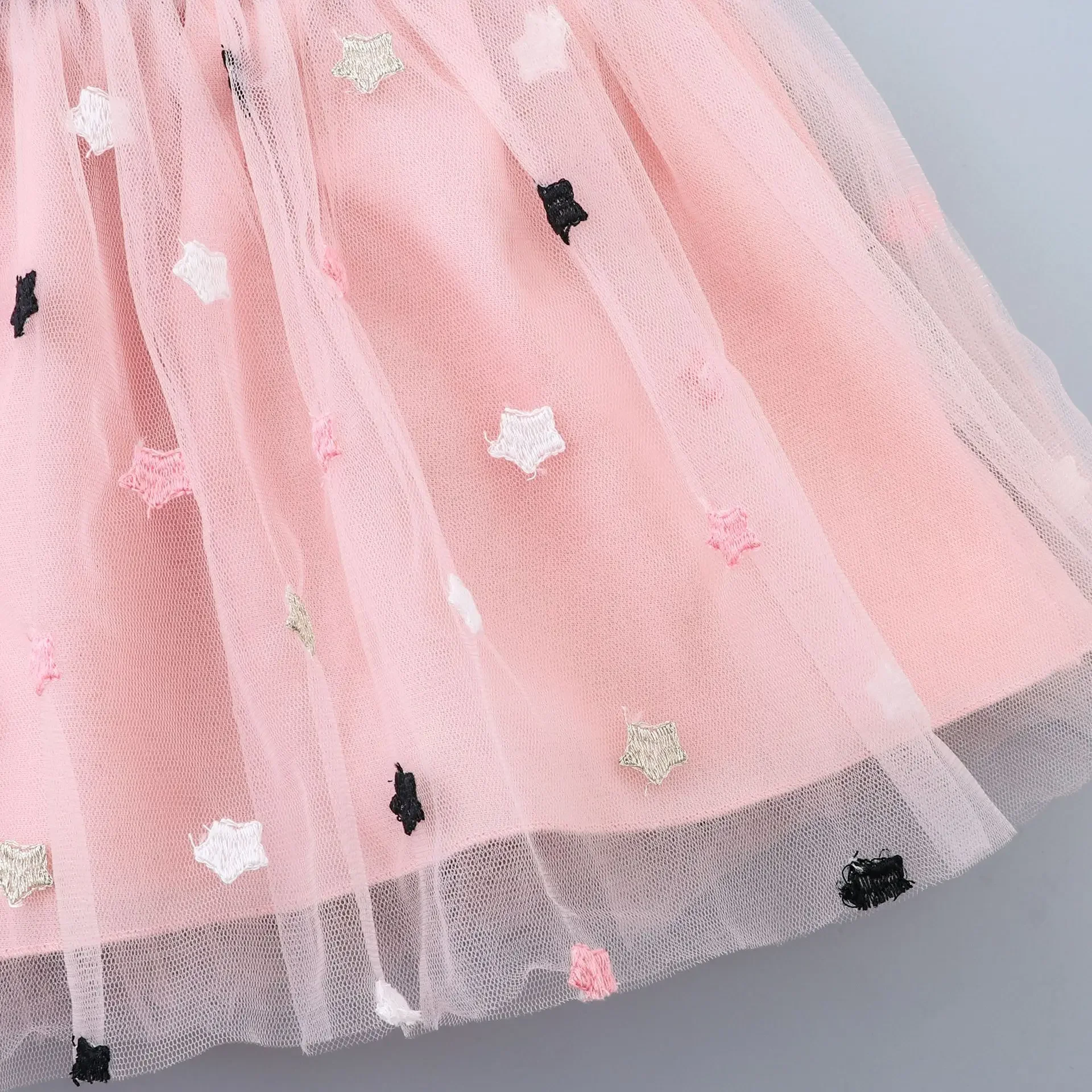 (Girls 0-3 Years Old) New Summer Girls Dress Doll Collar Floral Bunny Neckline A-line Dress Birthday Party Dress