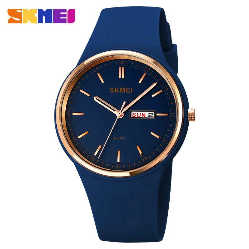 Skmei Casual Simple Women\'s Watch round Scale Double Calendar Elegant Quartz Watch for Female Students