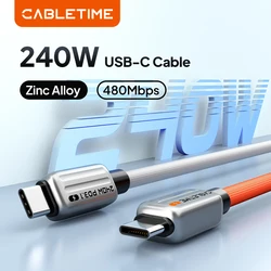 CABLETIME PD 240W USB C Cable PD3.1 Type C  Fast Charging Cables USB C to C Power Wire for Macbook Laptop iPhone 16  XIAOMI