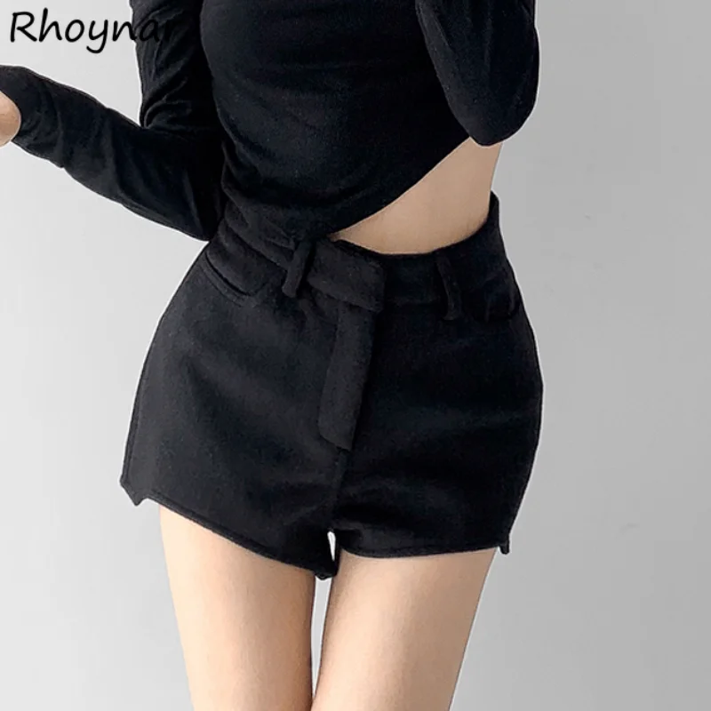 

Shorts Women Solid Hotsweet Korean Club Style High Waist Sexy Ladies Stylish Slim Ins Soft Fall Student All-match Mujer Trouser